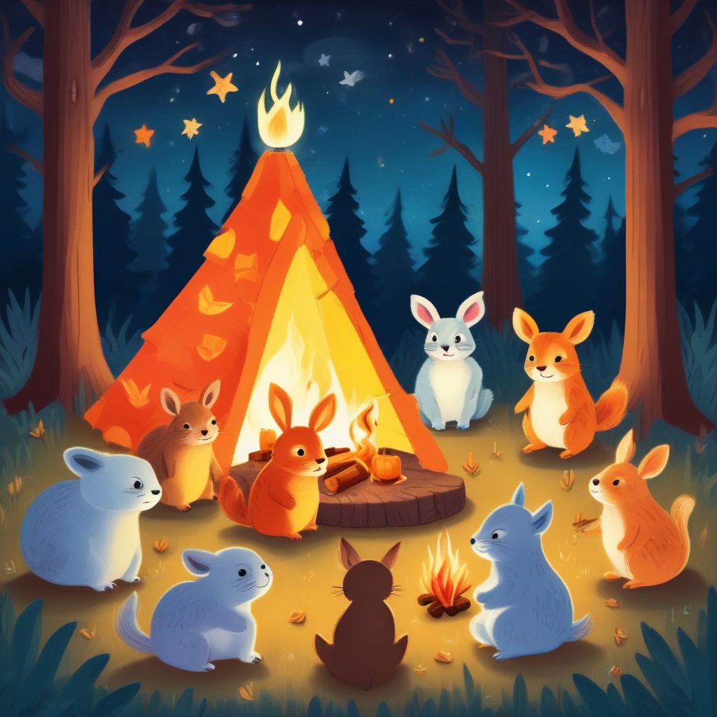 童话森林|小动物们的夜间派对,故事书风格插画