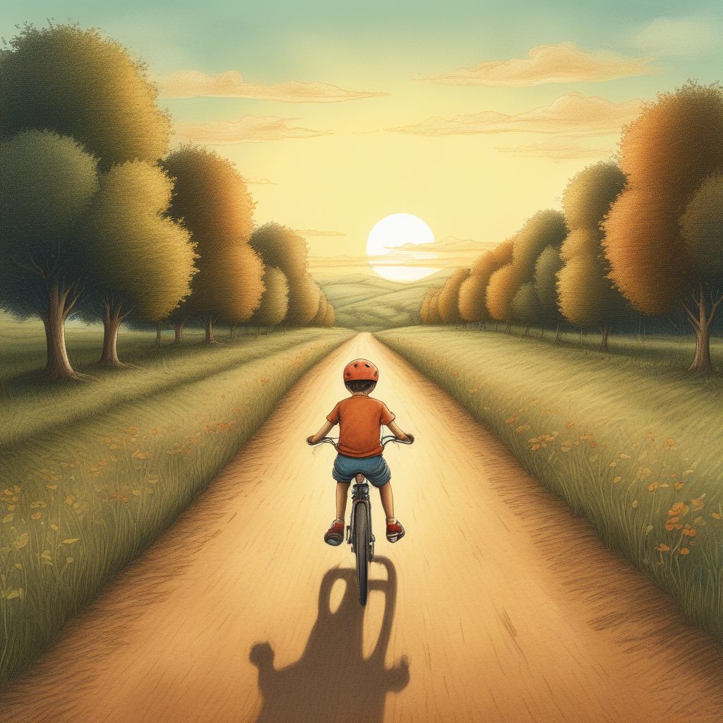 🚲童年记忆！治愈系背景：在乡间小路骑行的少年