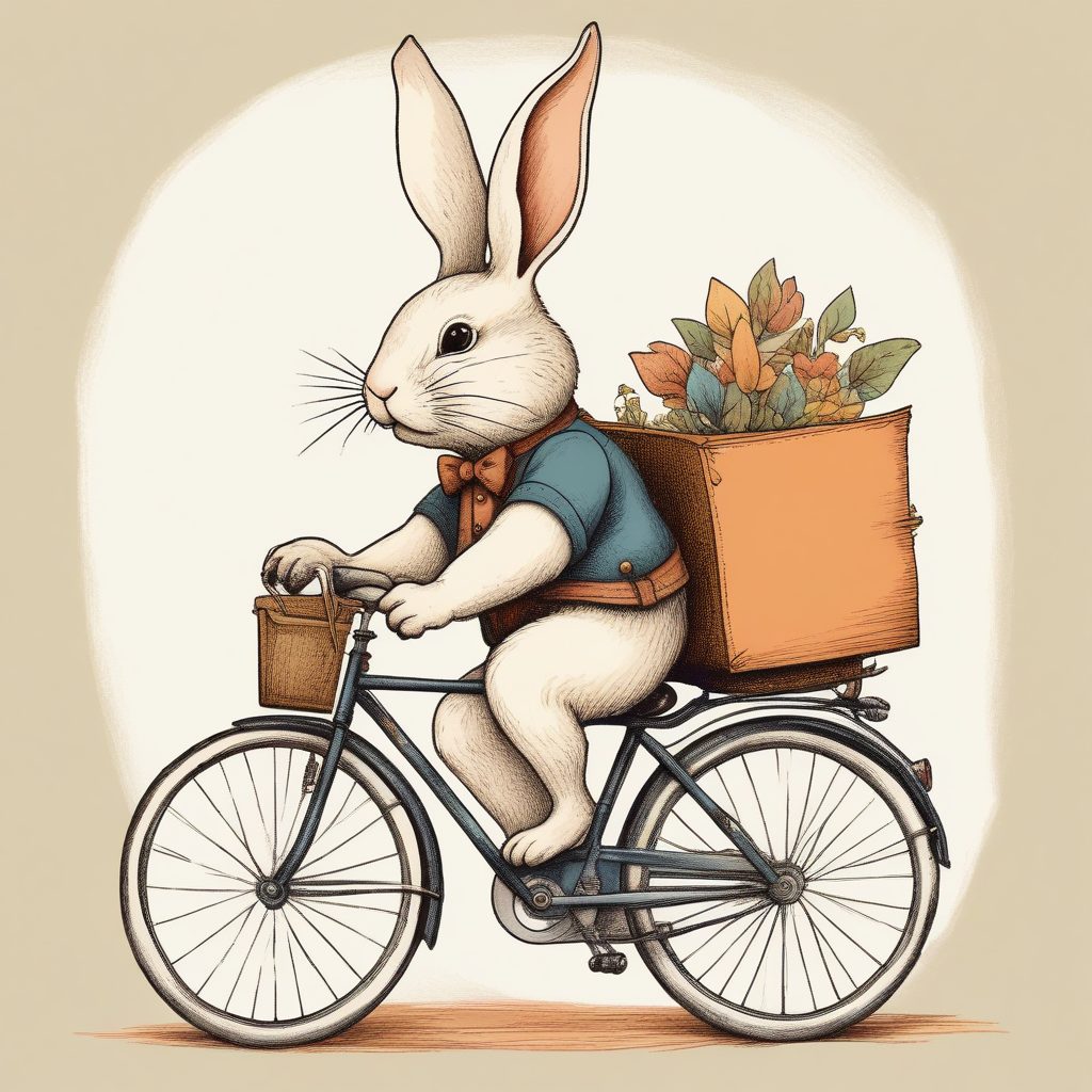 童趣日常|小兔子送快递,故事书风格儿童插画