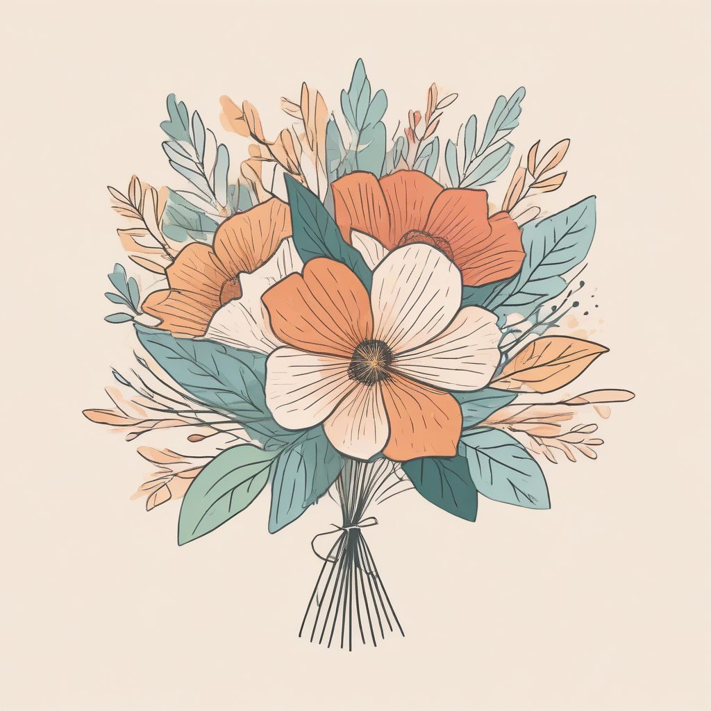 头像绝了！🌸极简线条花束，彩铅手绘质感，温柔感爆棚！