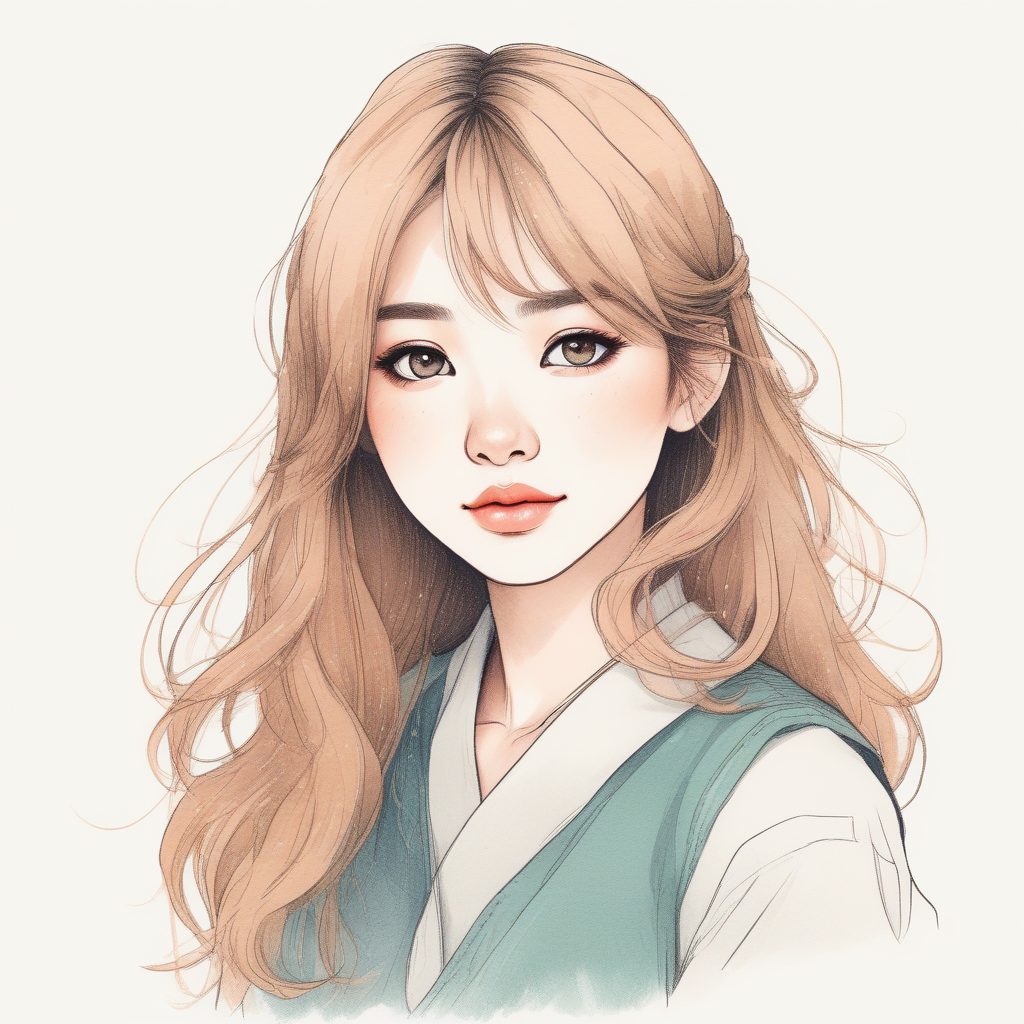 头像自取！SD神级提示词：日系漫画风线条插画，彩色铅笔速写感