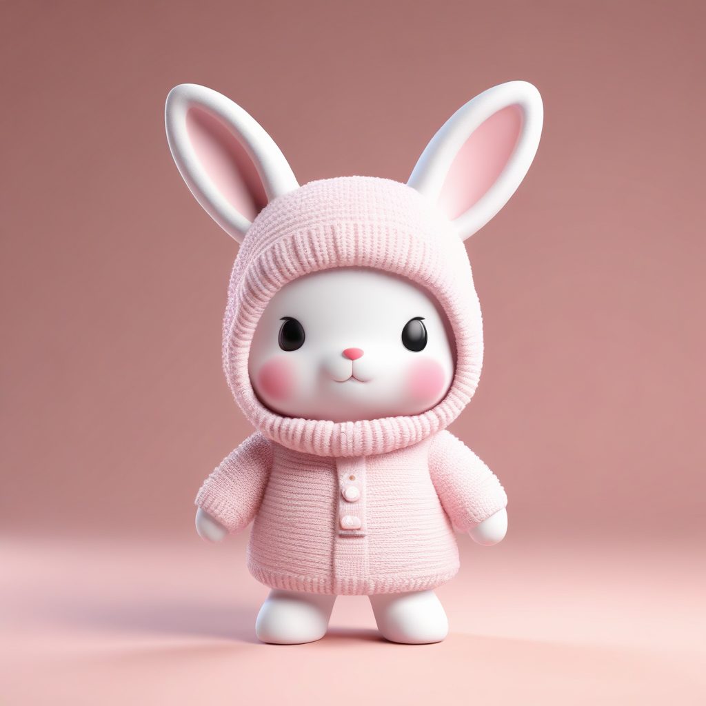 🐰兔年限定!毛线帽Q版小兔子人物,全身像AI绘画素材