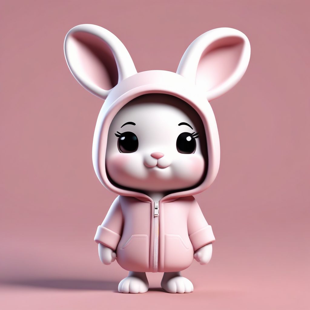 🐰兔年限定！软糯Chibi兔子女孩，超萌粘土手办全身像！