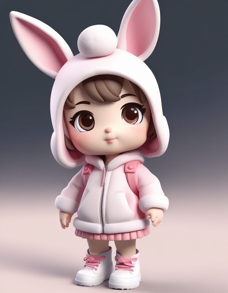 🐰 兔子耳朵！侧身回眸的粉色Q版