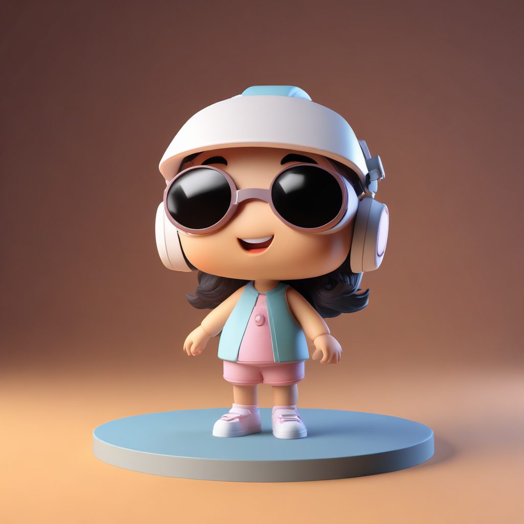 VR 沉浸式Q版:AI 绘画生成戴着头盔做出惊叹表情的形象