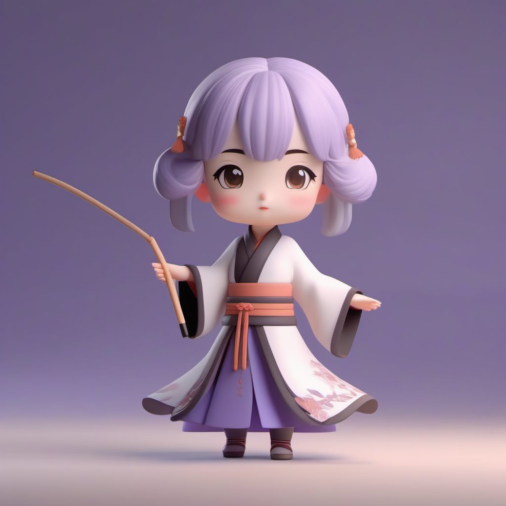 魏晋风汉服儿童摄影Q版化:Pop Mart盲盒风格高细节渲染秘籍