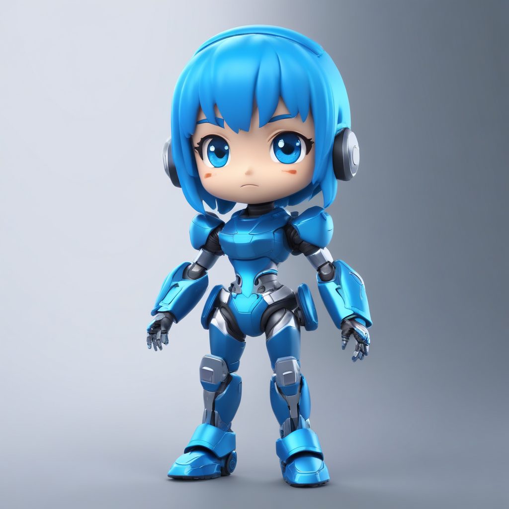 🤖未来感爆棚！Q版机械少女全身像提示词 | Octane渲染，黏土美学