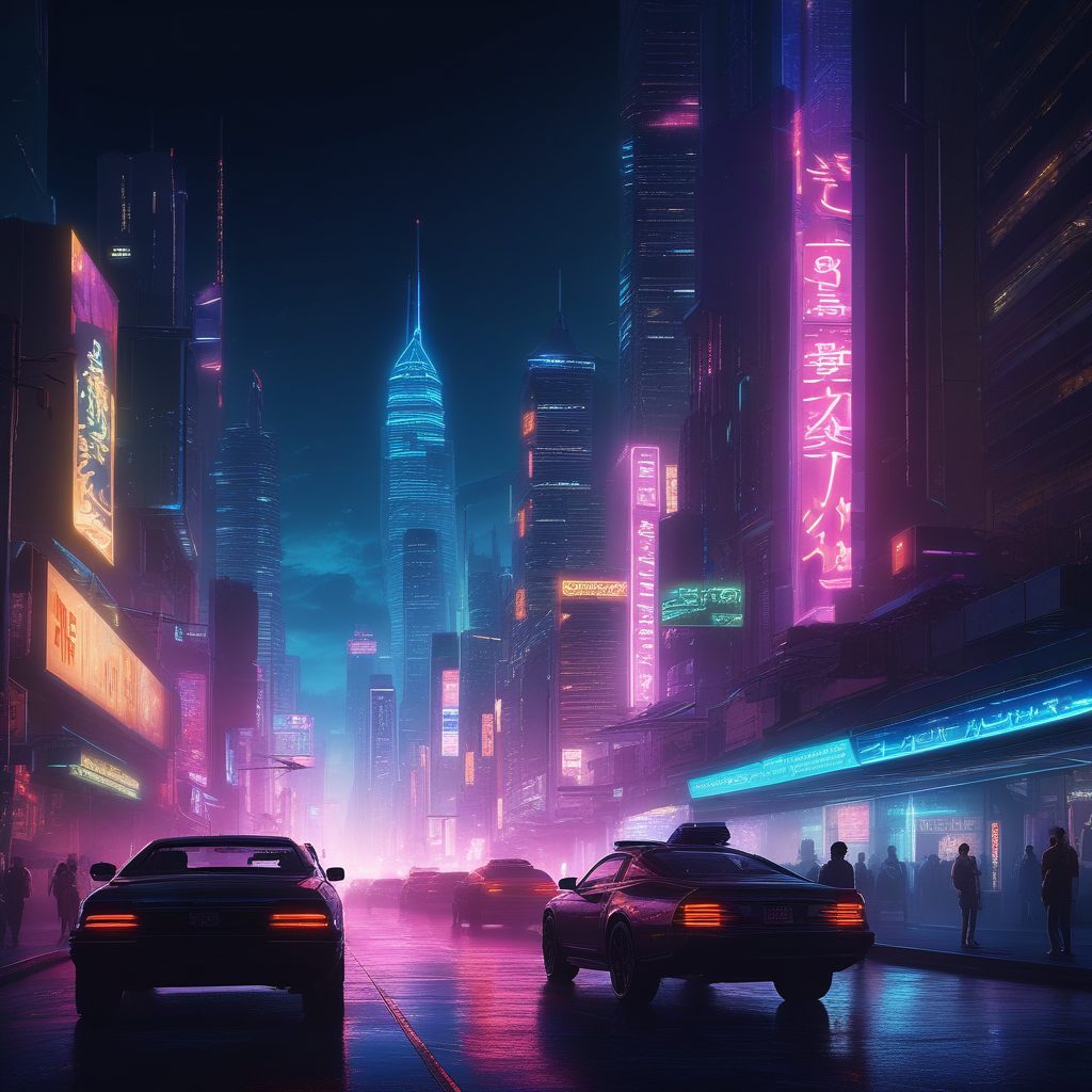 🗼未来感十足!新海诚风赛博朋克城市夜景,超适合做酷炫壁纸!