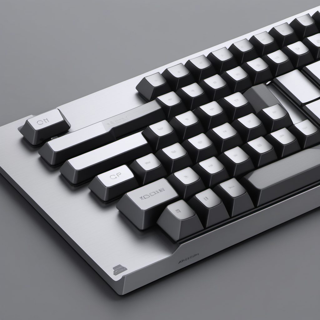 未来科技感：AI生成超薄铝制模块化键盘设计稿展示