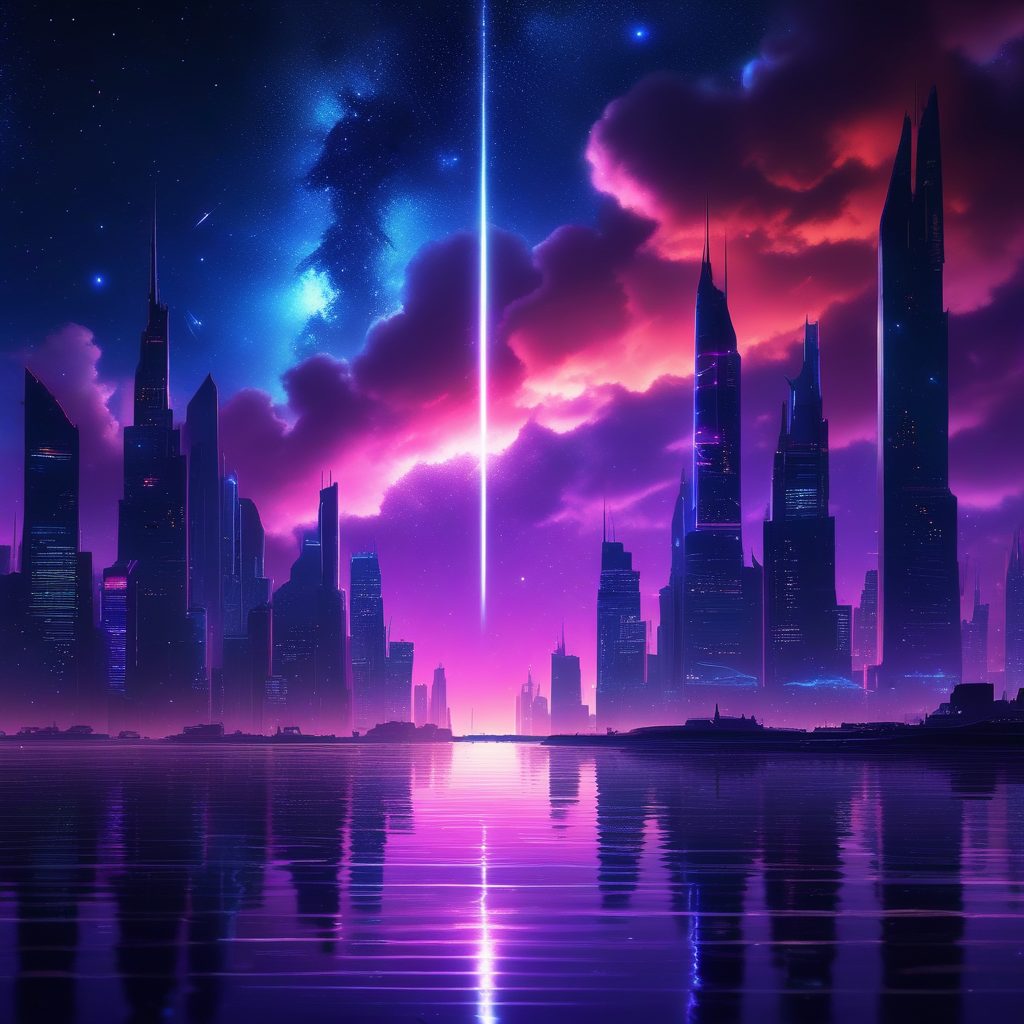 未来主义城市与星河倒影：高清科幻AI绘画提示词