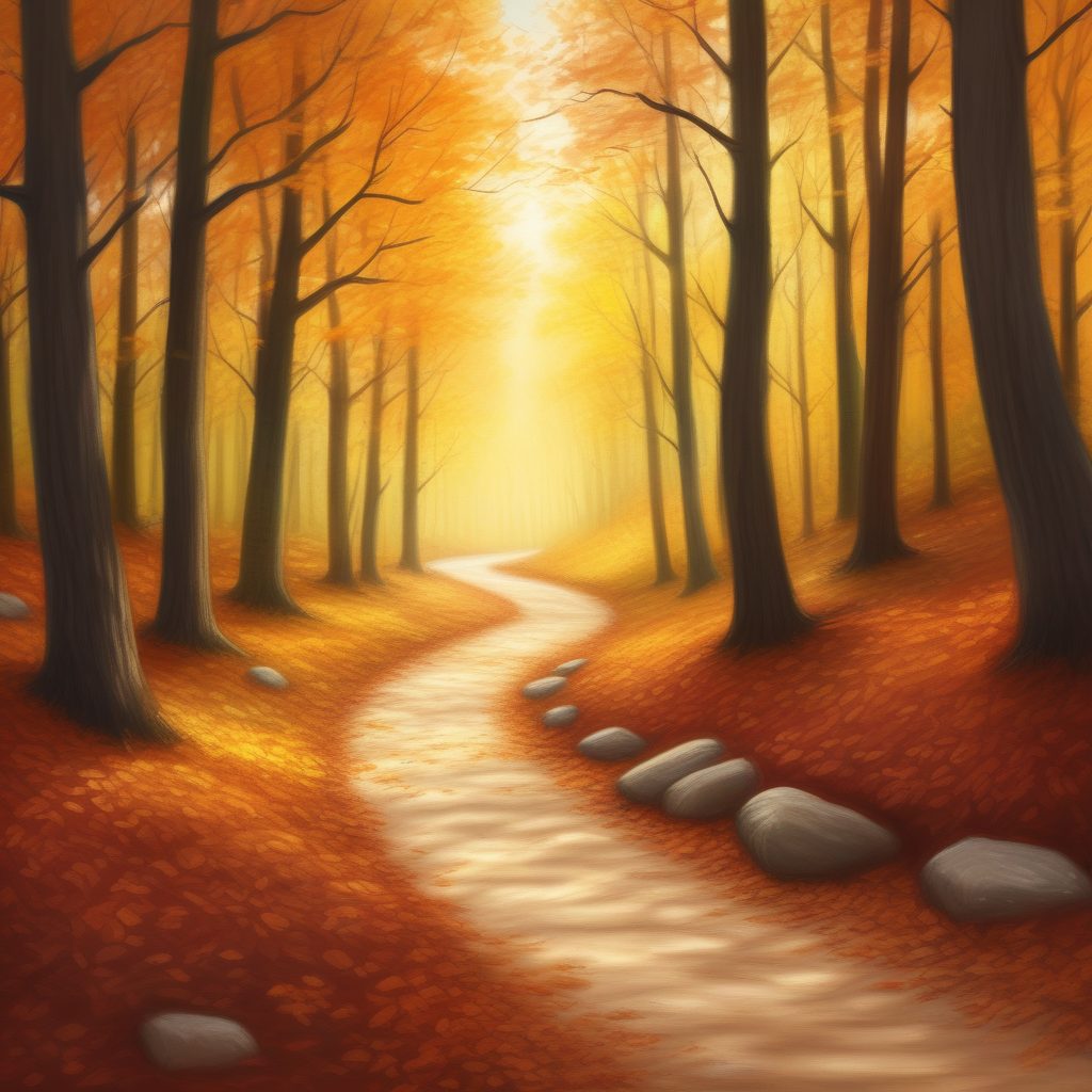 唯美秋日森林手绘:AI绘画一键生成暖色调故事感插画
