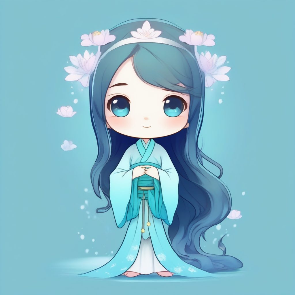 唯美治愈系！Q版古风水墨仙子8K全身图AI提示词解析，柔和棚拍光线教程