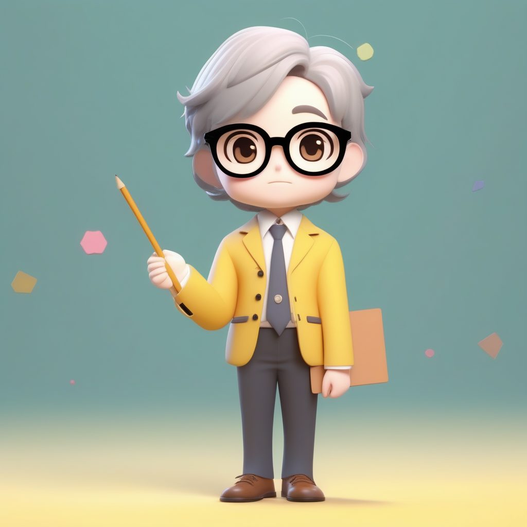 稳定扩散SD提示词:超萌Q版数学女教师,纯色背景全身站立图生成教程