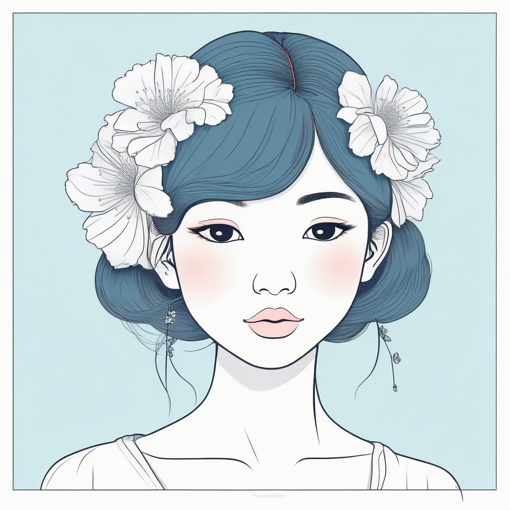 💐温柔到发光！日系花朵少女线稿，极简构图，微信状态背景首选