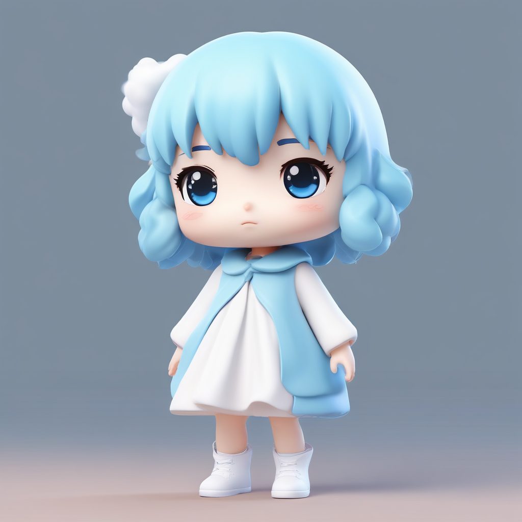 ☁️温柔极简风！抱着小云朵的Q版女孩🖼️适合做电脑壁纸