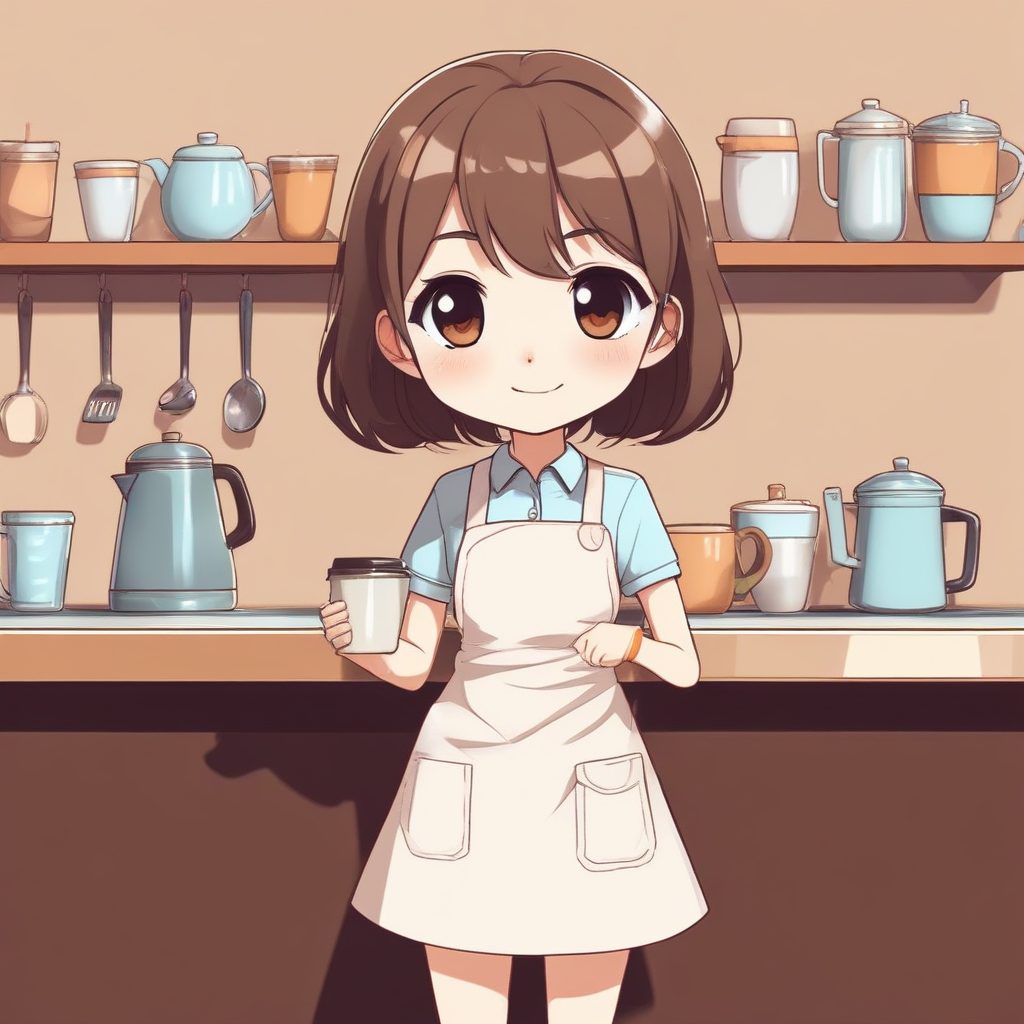 ☕️温柔系咖啡师Chibi！动态递咖啡姿势，拿来做社交头像绝了