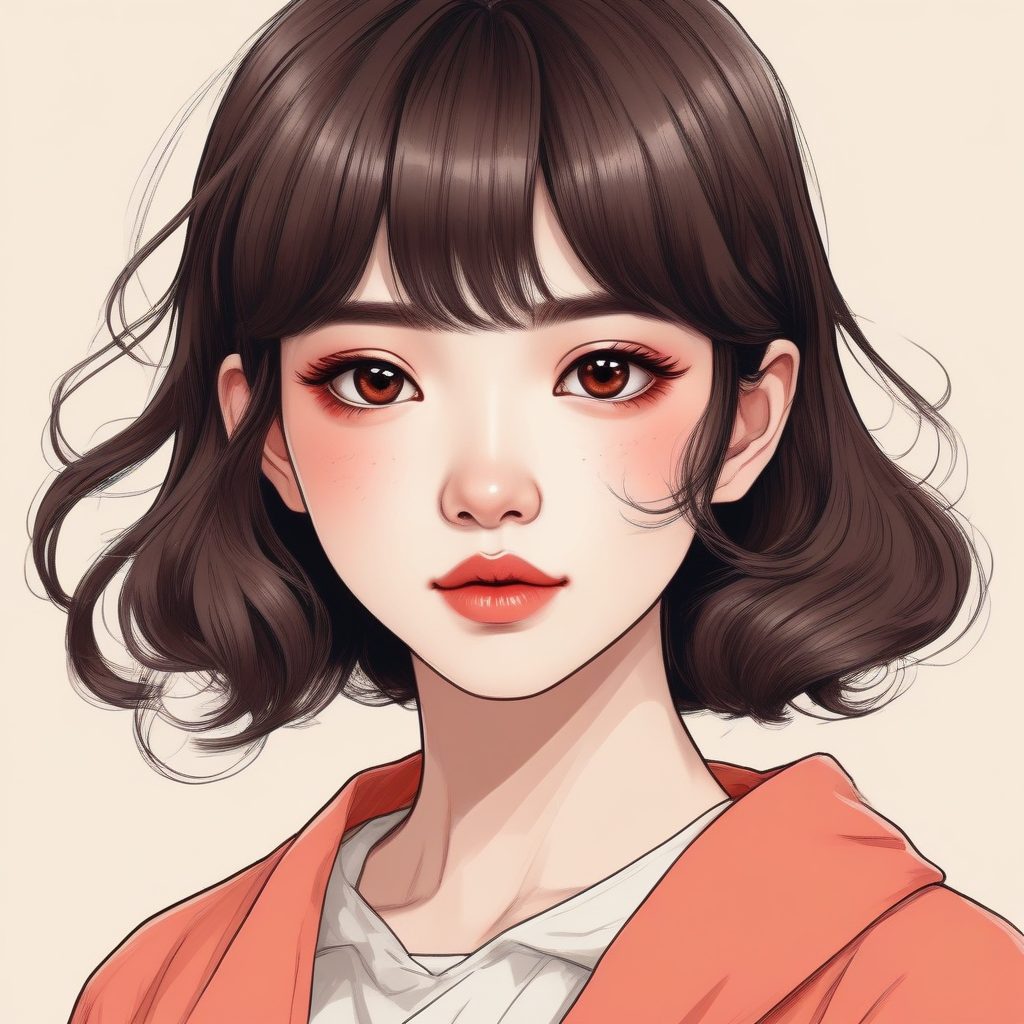 温柔治愈系：彩色铅笔风日系头像，柔和配色，纸张肌理极简插画