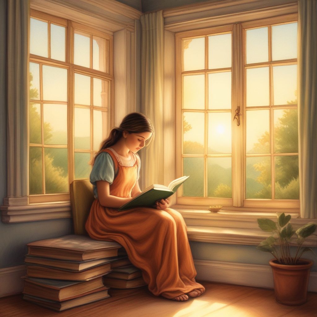 📚文艺清新！治愈系女孩阅读插画，做微信背景图太高级了！