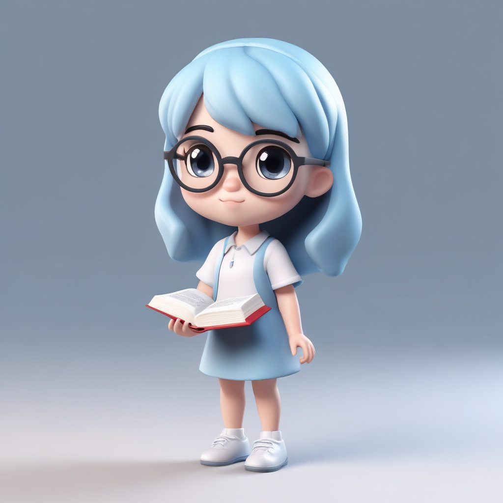 文艺少女必备：戴眼镜Q版女孩，治愈系粘土手办全身像