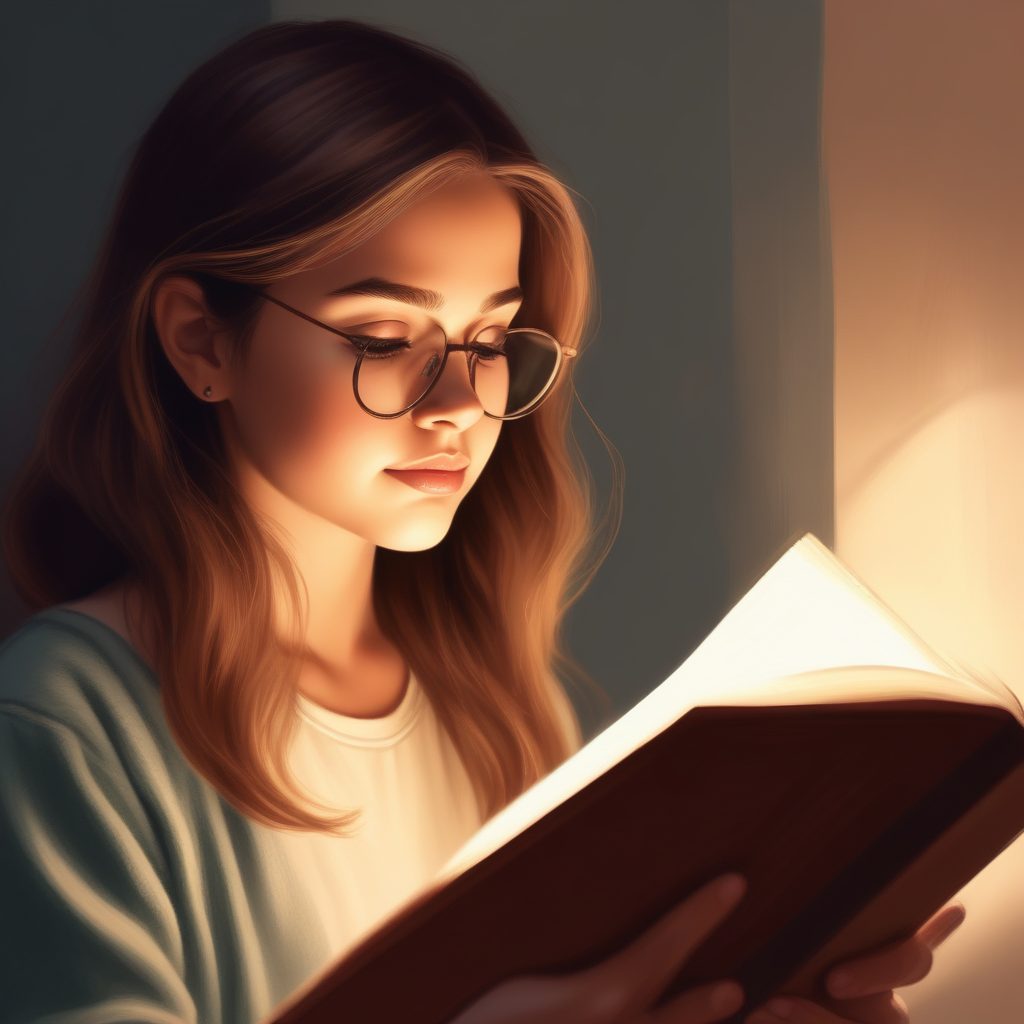 📖 文艺少女头像：日系漫画风马克笔手绘，柔和光影处理