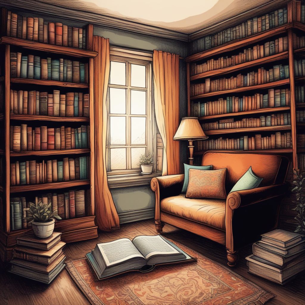 📚 卧室阅读角：治愈系马克笔插画，营造温暖舒适氛围