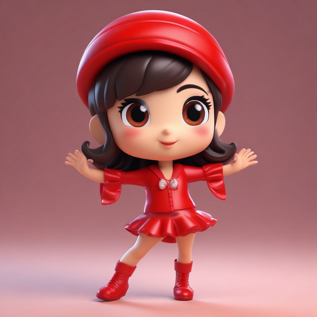 舞蹈狂欢:Q版人物跳爵士舞的动感全身姿势渲染