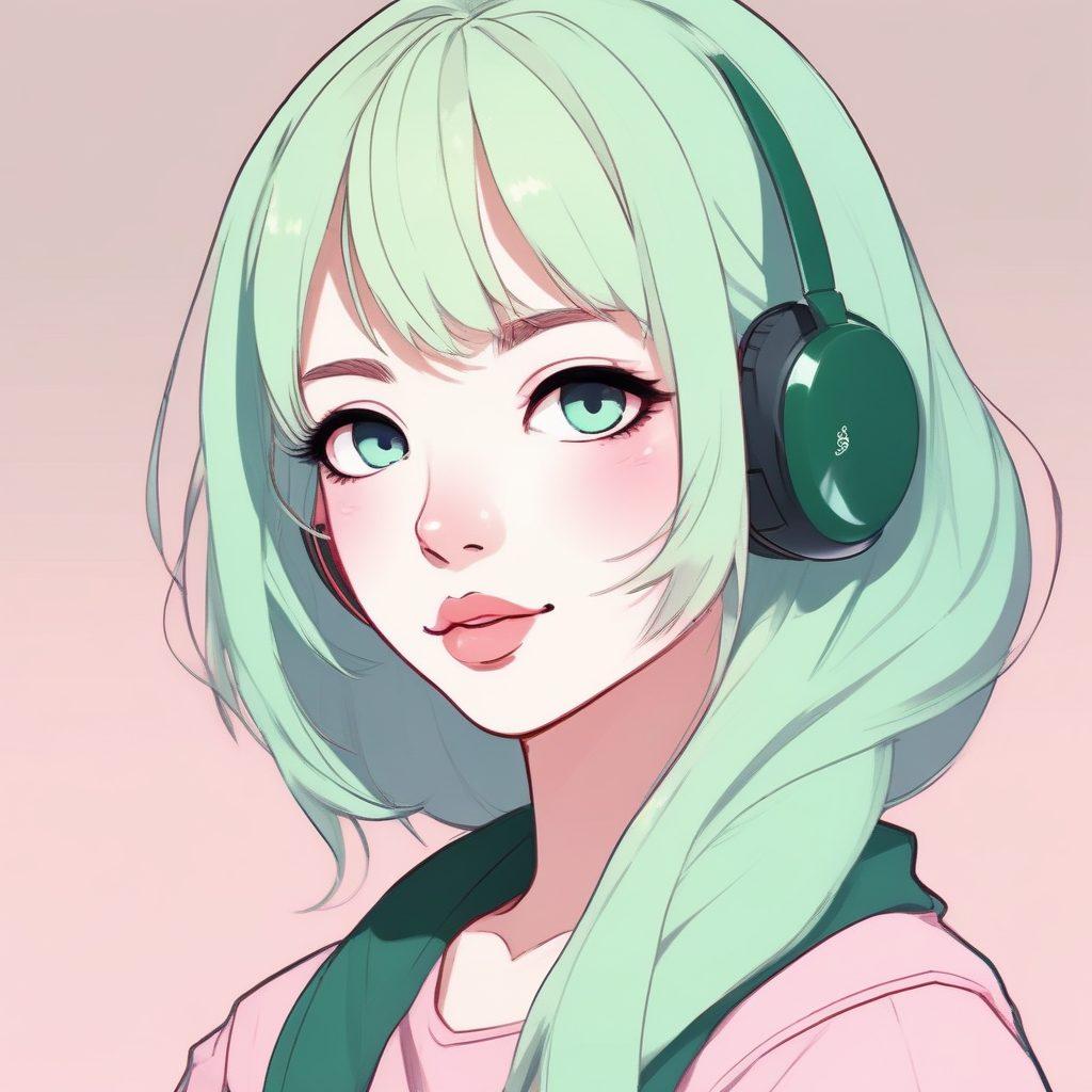 🍉 西瓜冰沙配色!夏日清新极简风动漫,手机背景图生成