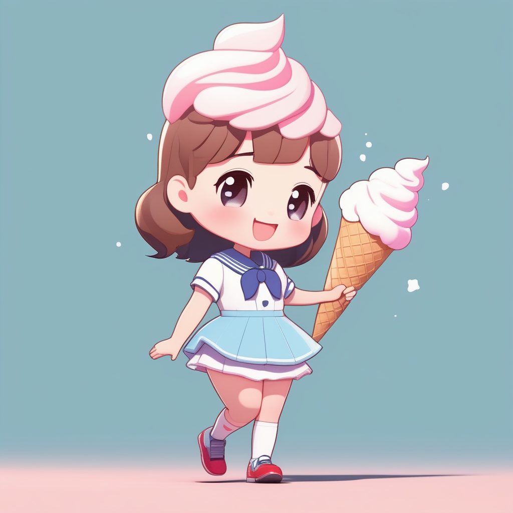 夏日冰淇淋少女:Stable Diffusion Q版全身图 Pastel色彩指南