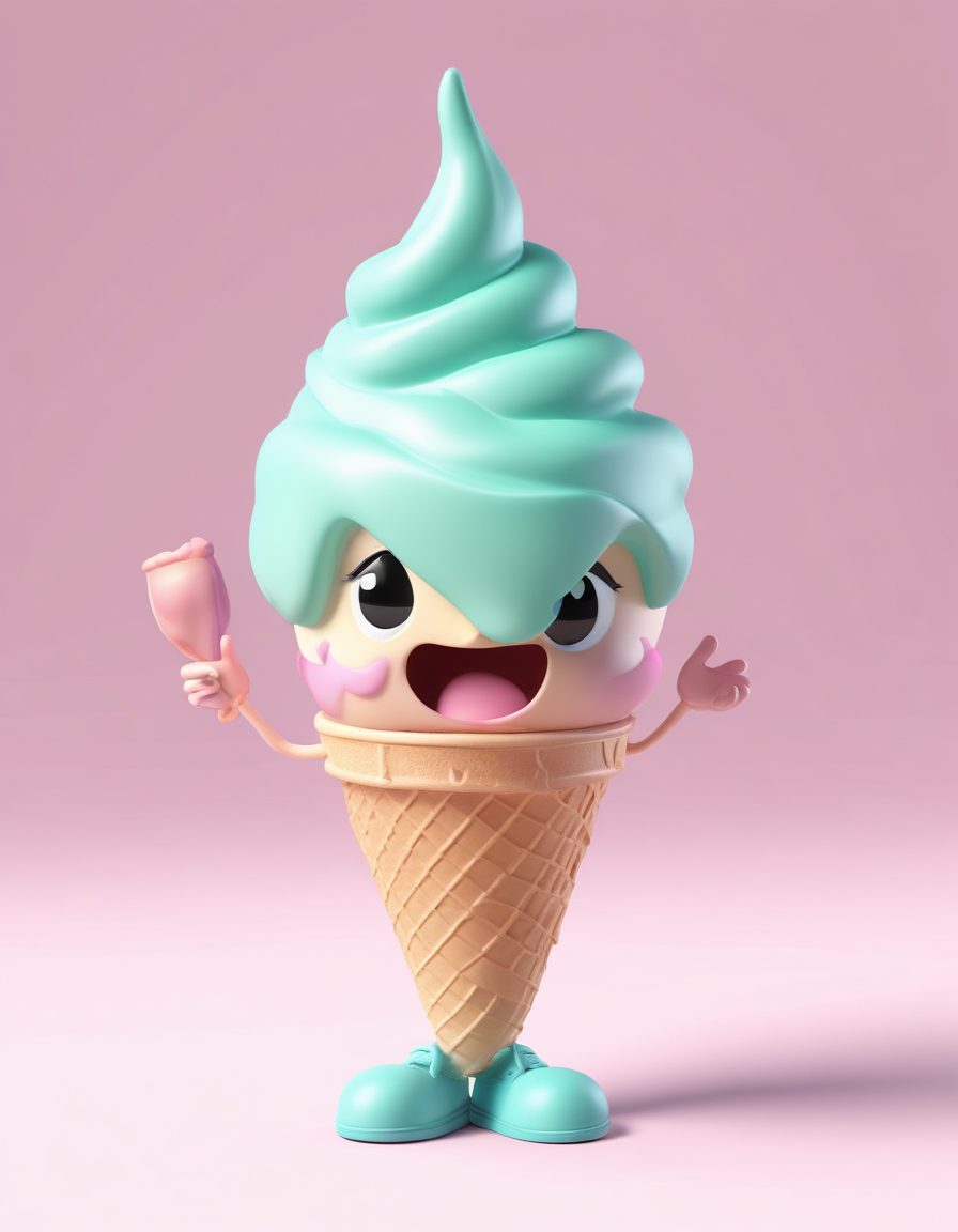 夏日冰爽:Q版冰淇淋小贩的搞怪鬼脸🍦