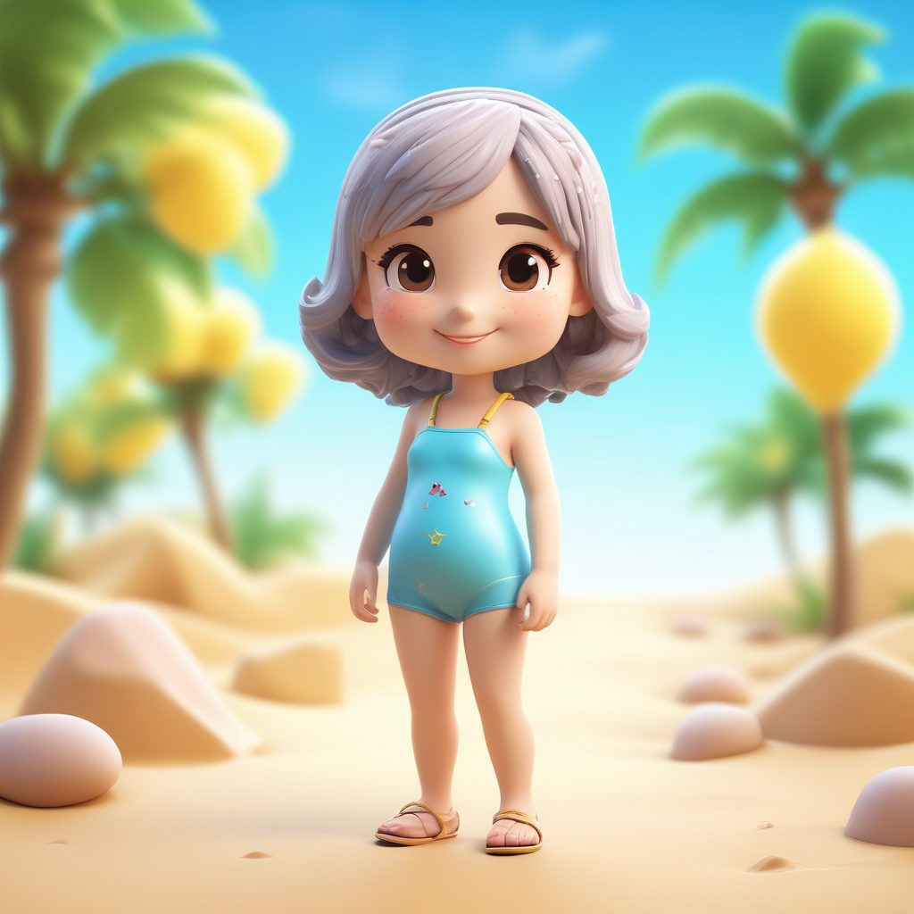 🌞夏日海滩！清新马卡龙色系Chibi泳装少女，做ins风背景图！