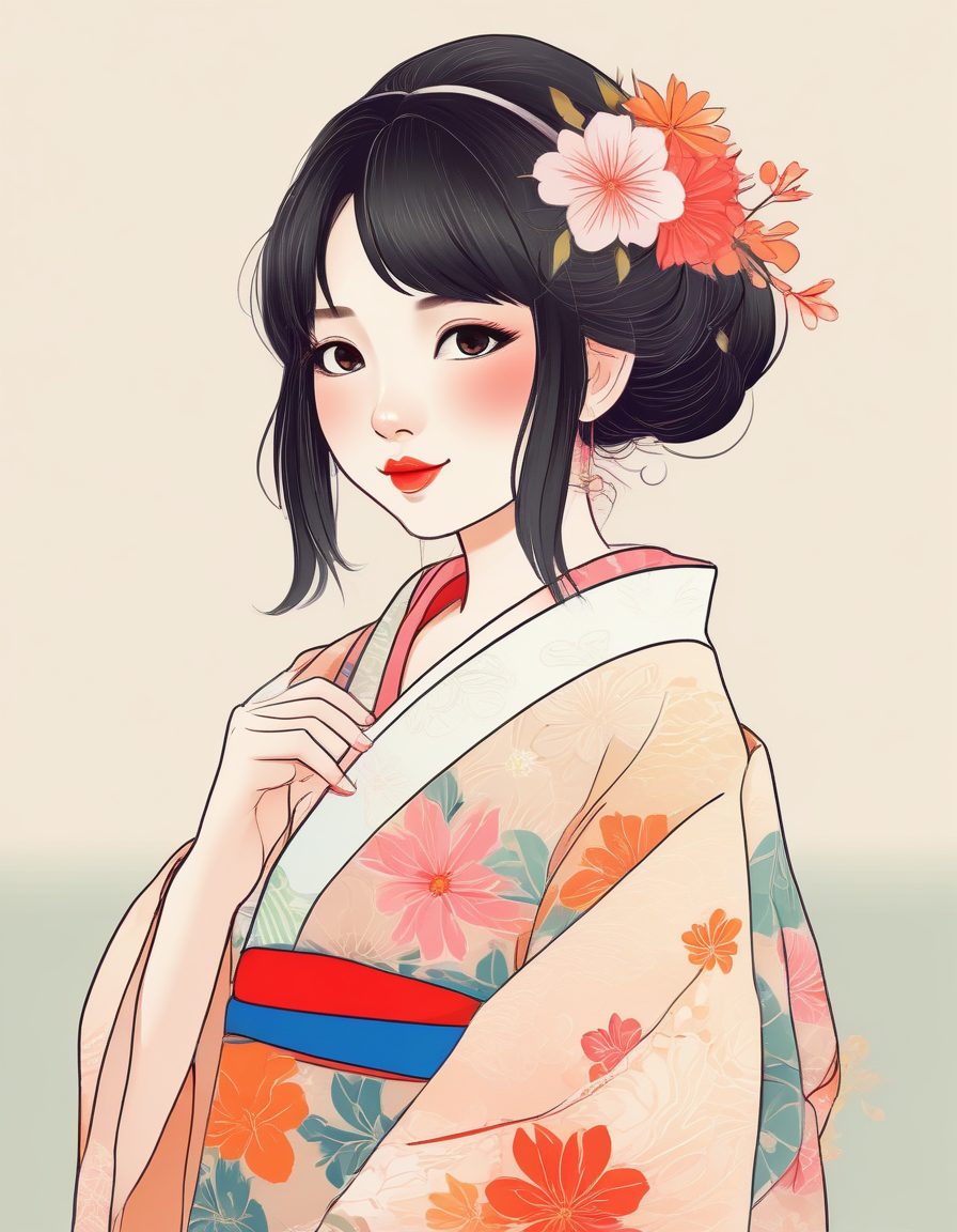 夏日祭典限定:浴衣少女的暖色调手绘线稿插画教程