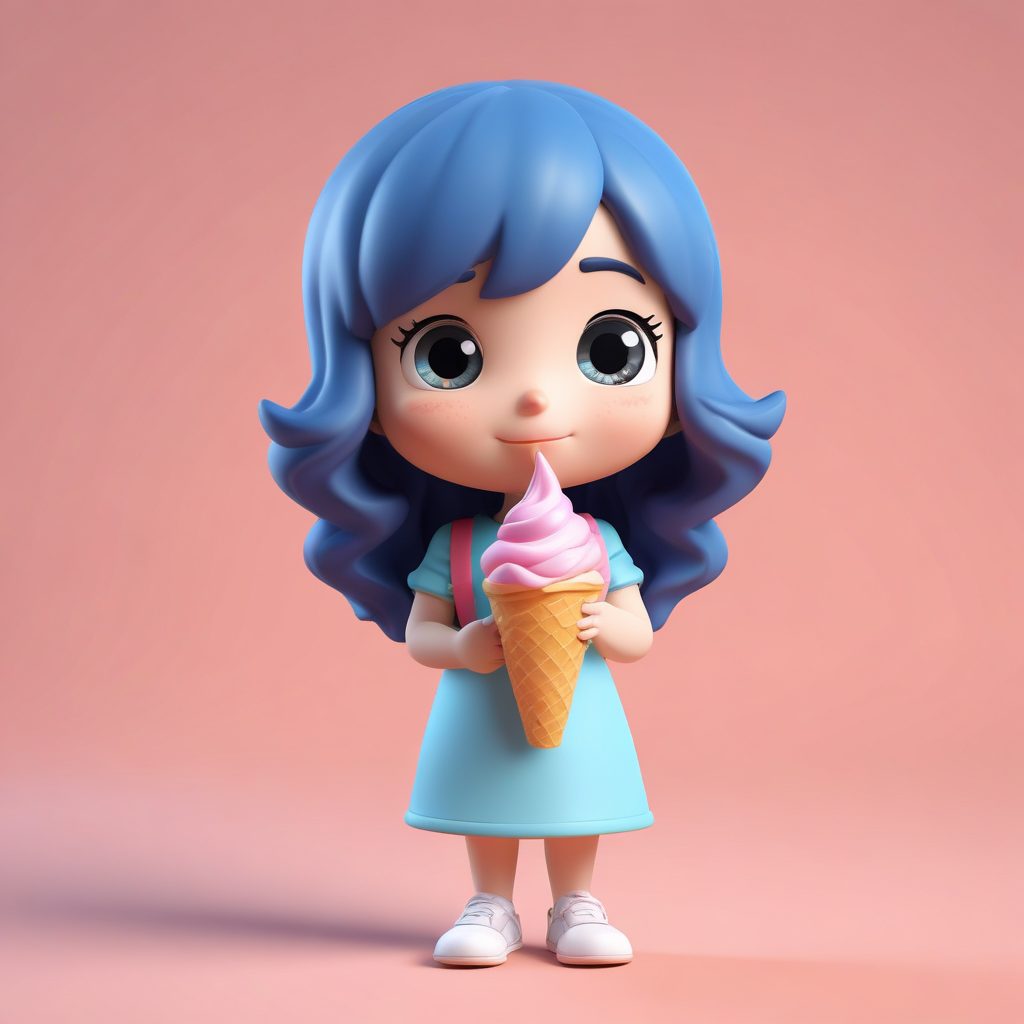 夏日Q版冰淇淋危机:AI 绘画捕捉着急表情的融化瞬间