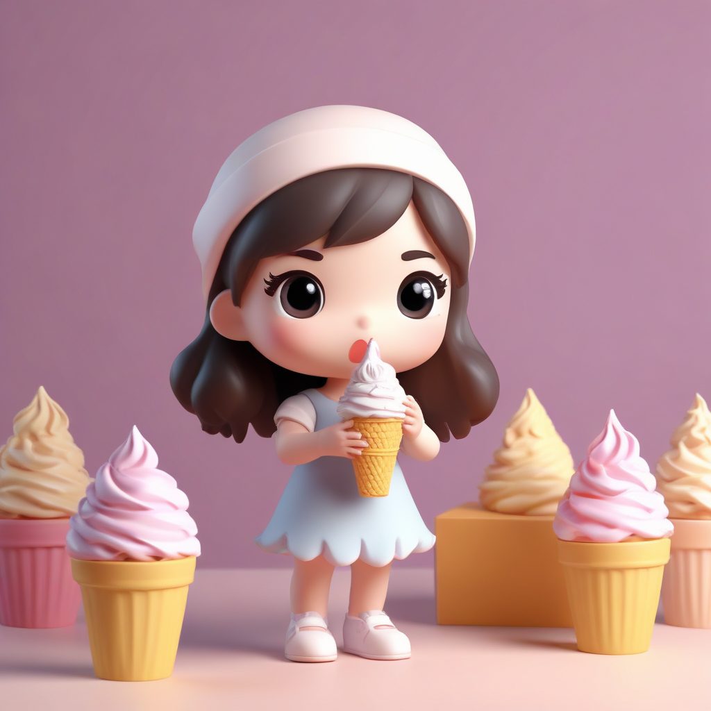 夏日热搜Q版: 兴奋吃冰淇淋的活力女孩3D建模教程