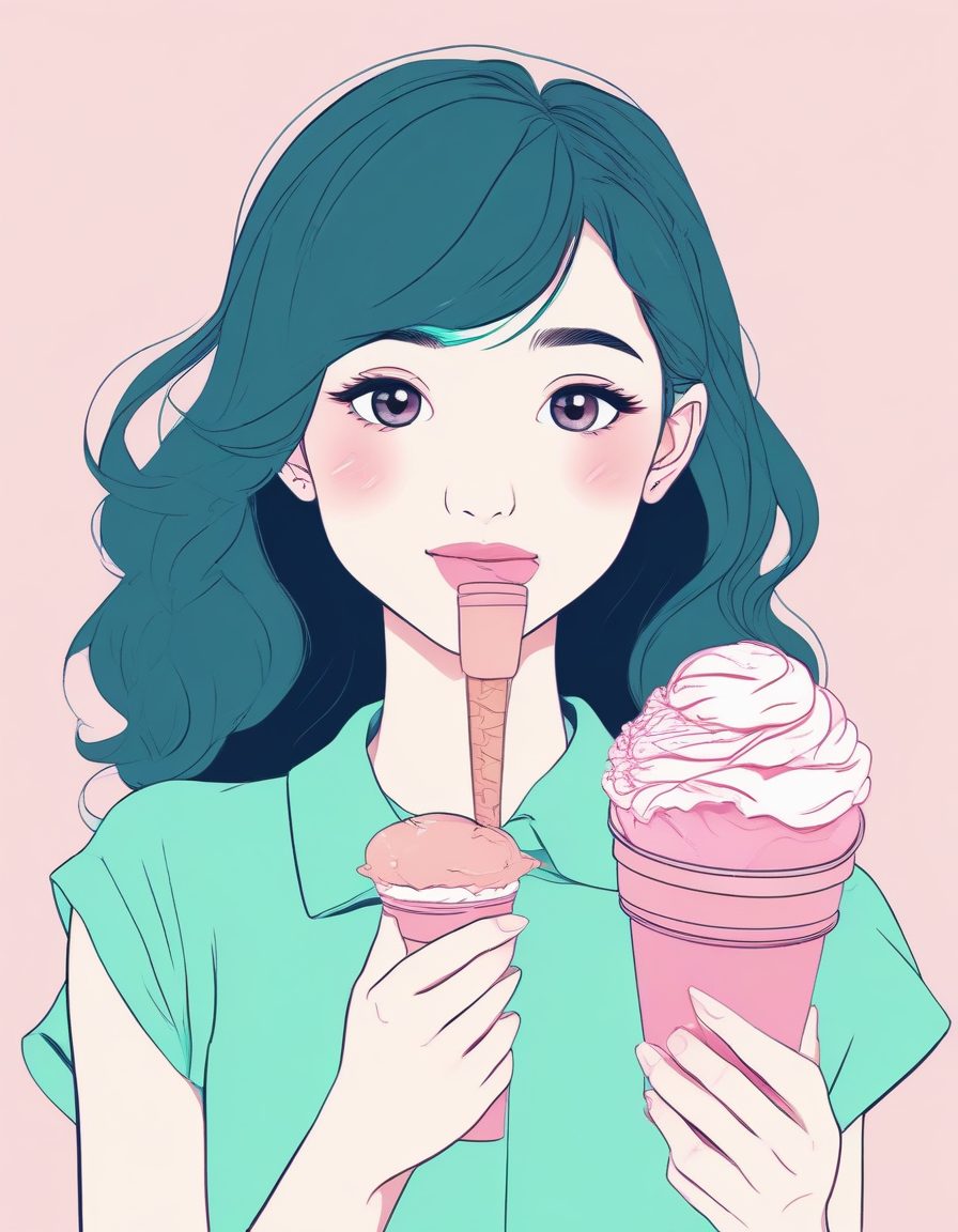 🍦夏日甜心冰淇淋少女头像!低饱和粉色系治愈风