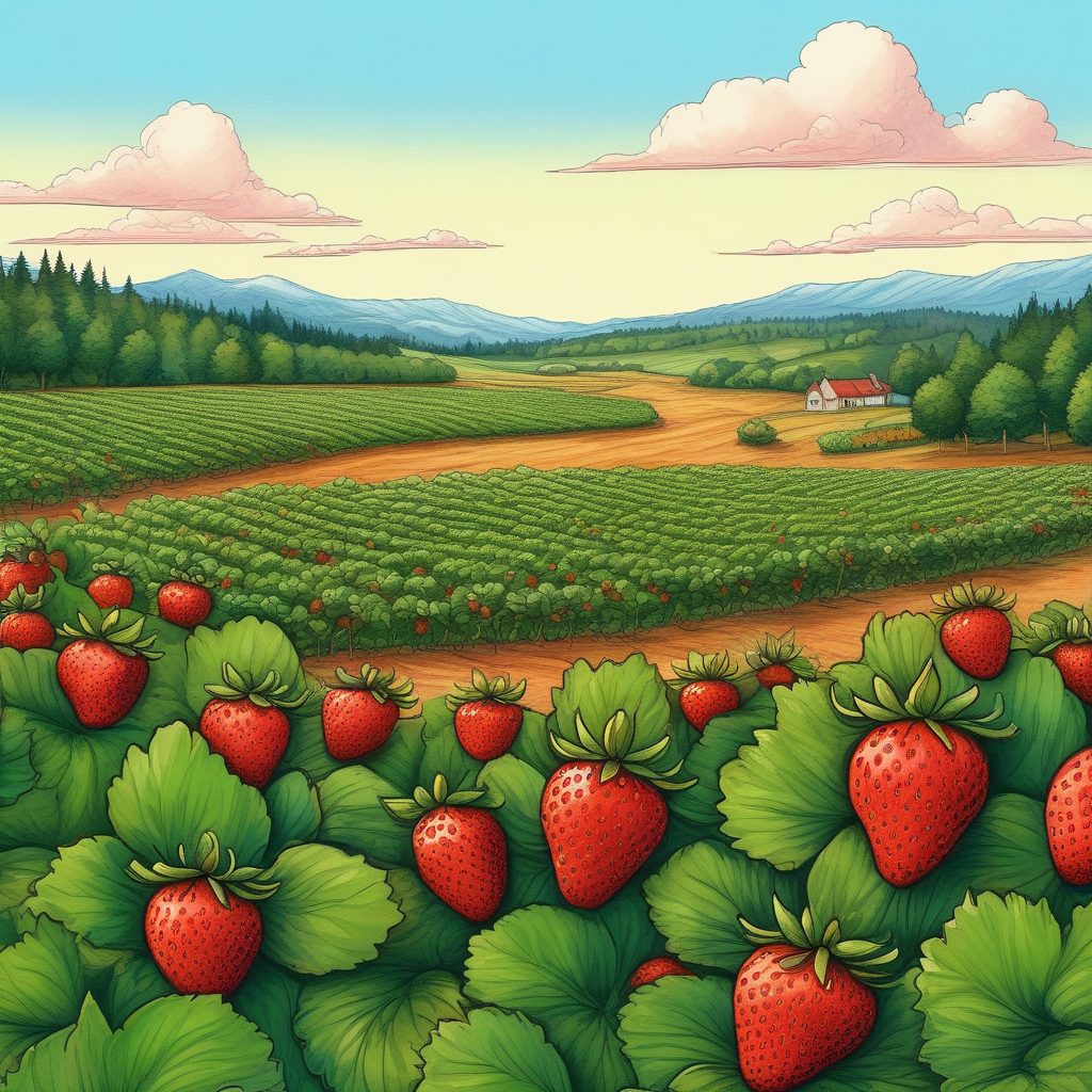 🍓夏日限定！超甜草莓田园风，故事书插画，桌面壁纸绝了！