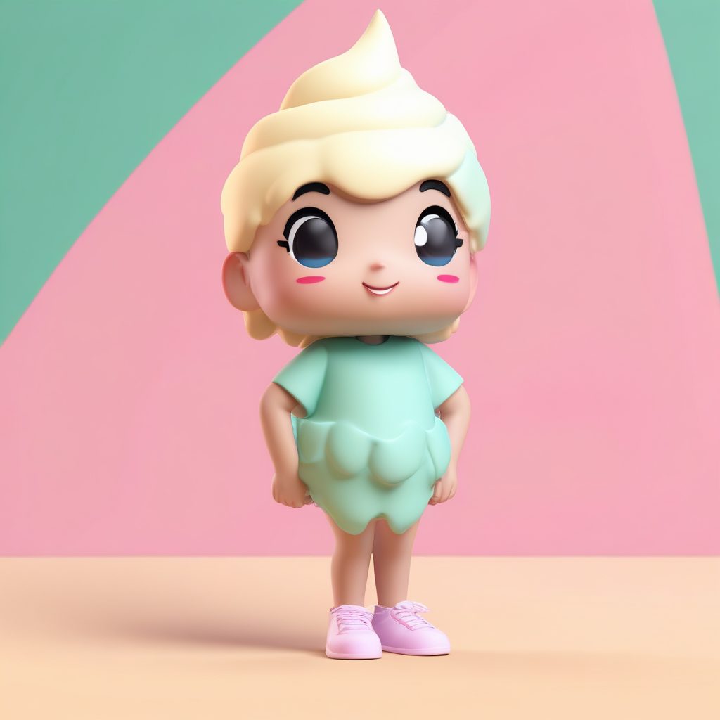 🍦夏日限定!超甜美冰淇淋Q版女孩全身图SD提示词|治愈系头像