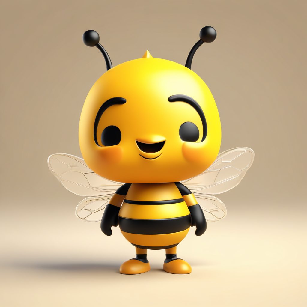 夏日限定：Q版小蜜蜂全身像提示词，超甜黏土质感，做手办图绝了
