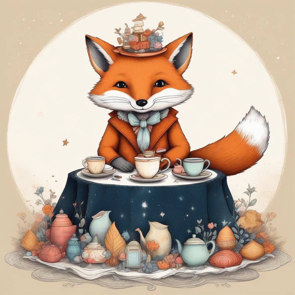 下午茶时间|在小行星上的茶会,温暖治愈系插画