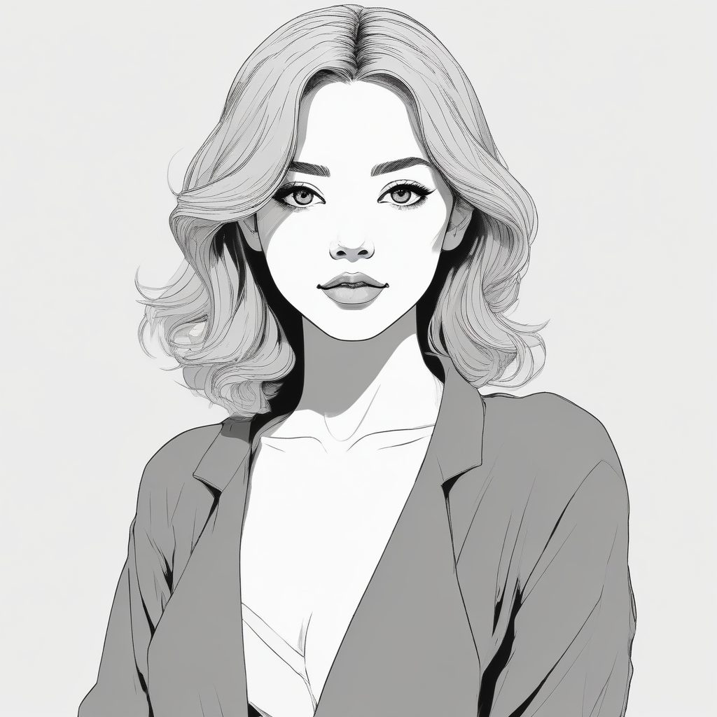 线条美学教科书！极简黑白灰插画，高级感日系少女肖像生成公式！