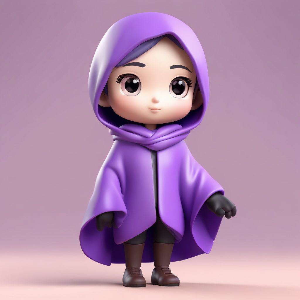 香芋紫Q版披肩穿搭:羊绒质感3D盲盒全身图