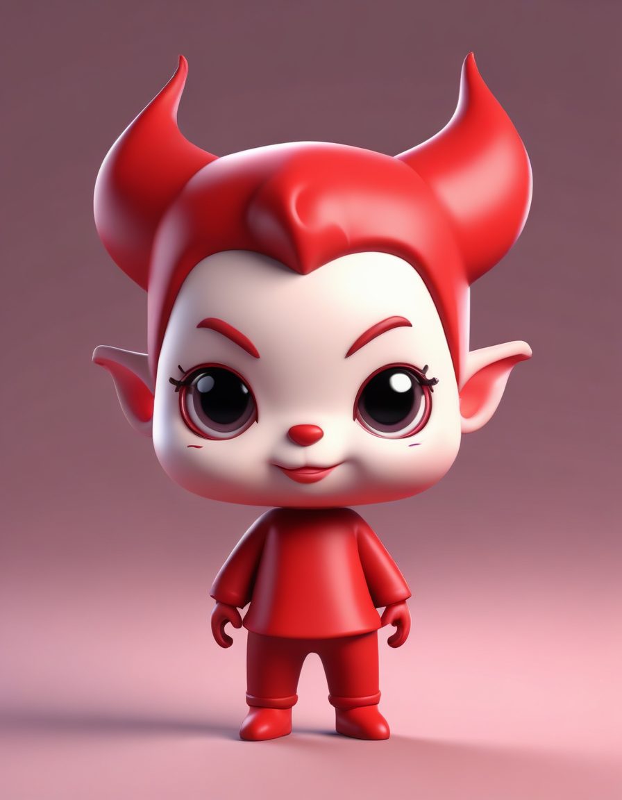 😈小恶魔驾到！俏皮wink表情Q版盲盒，C4D红色系教程