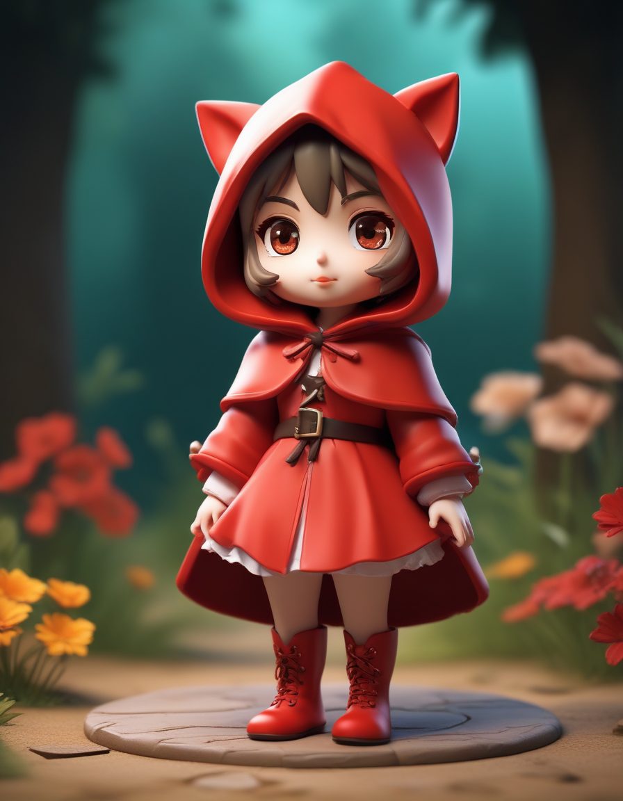 🍎小红帽Q版盲盒!可爱黏土质感,高细节3D渲染全身像,表情灵动!