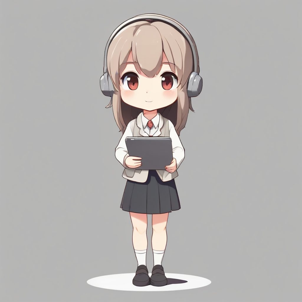 👩‍💻效率办公人设！手持笔记本的Q版职场精英，极简风壁纸！