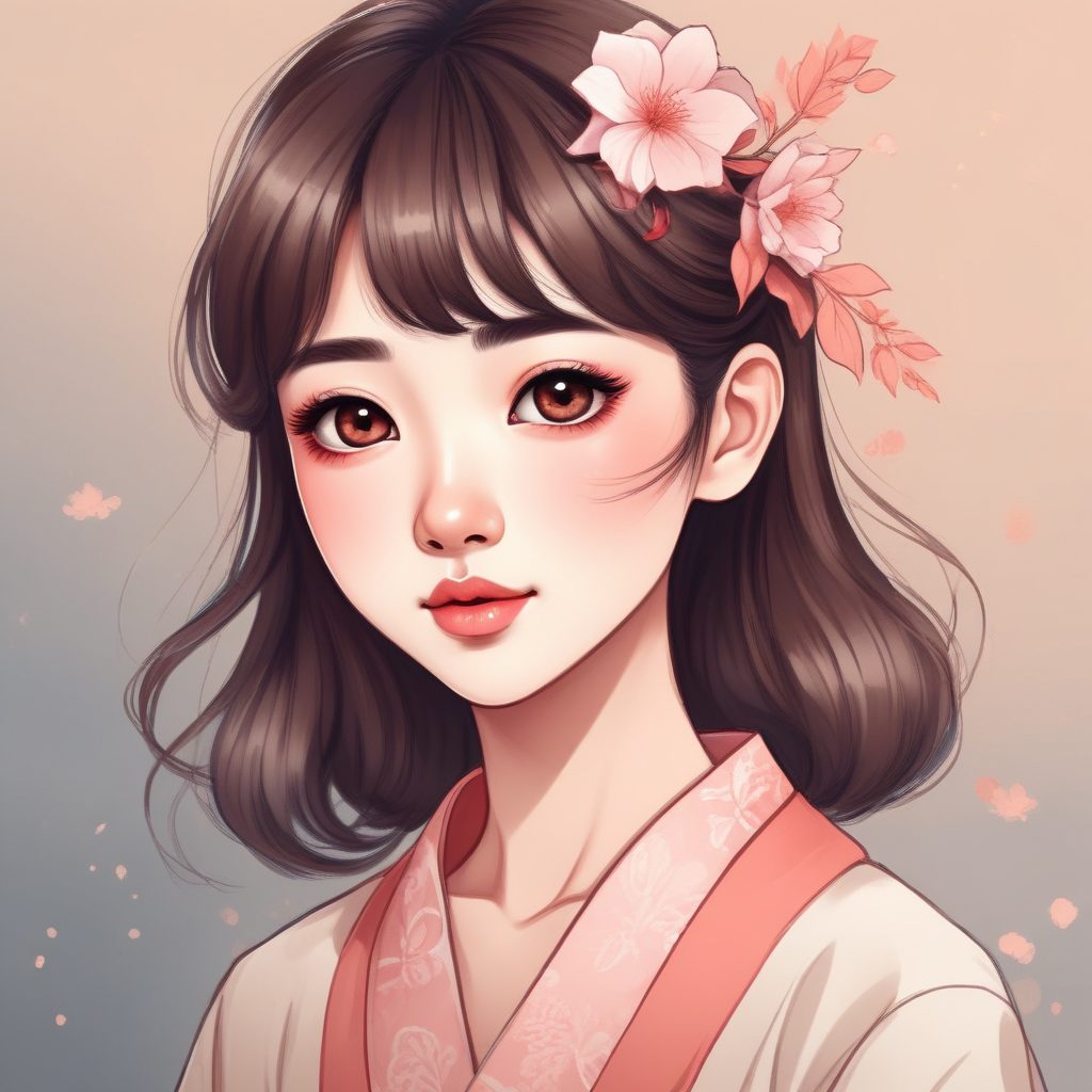 小清新必备：纸张纹理手绘插画，日系少女纯欲风头像
