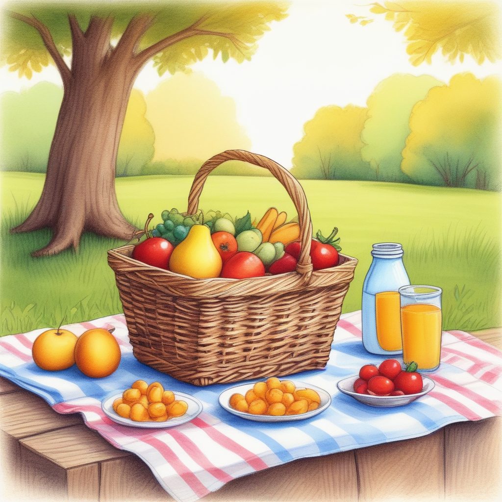 小清新风：极简野餐手绘插画，蜡笔笔触，朋友圈点赞收割机