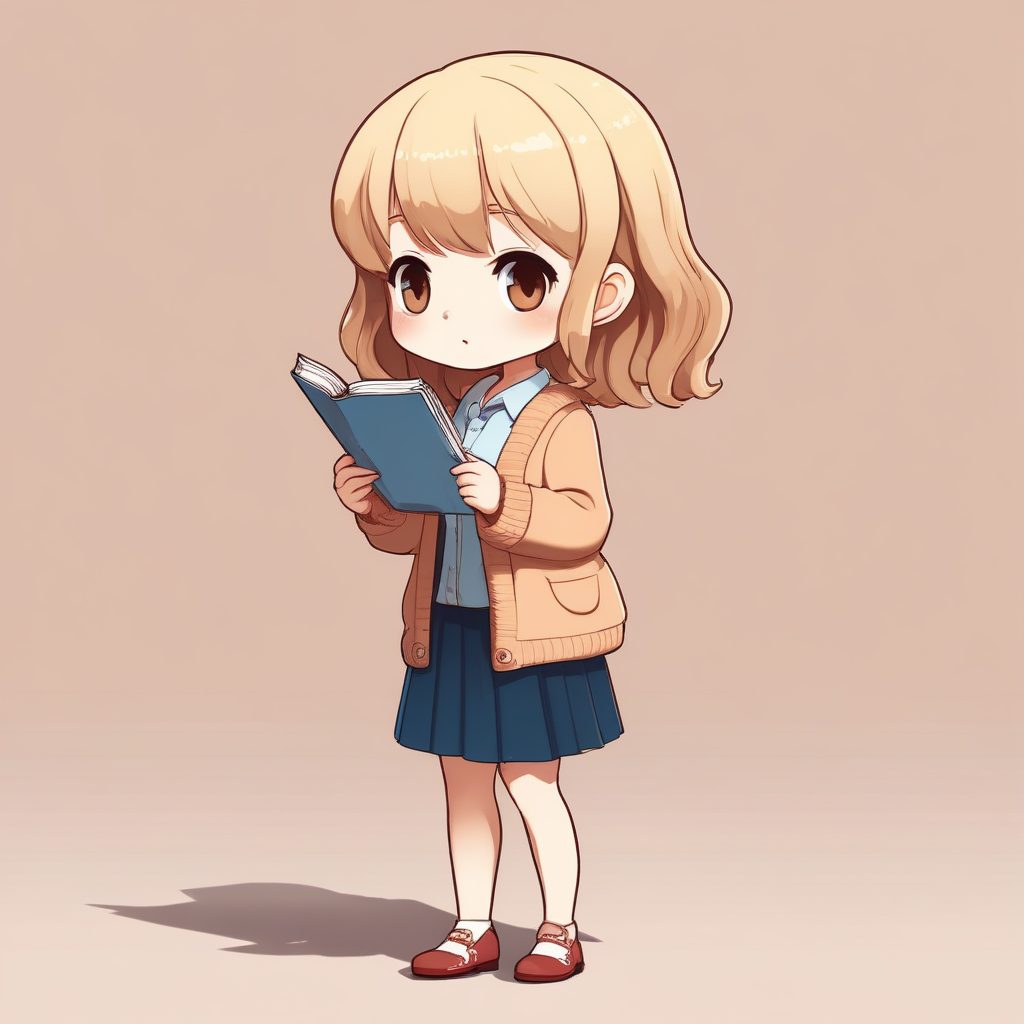 📚小说作家Q版！文学少女一个可爱时尚Q版动漫人物，表情动作丰富，创作灵感全身像