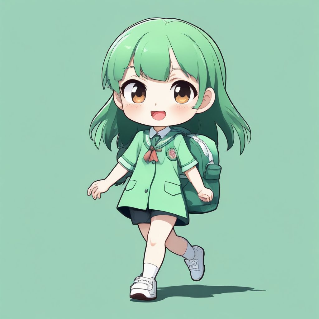 📚校园元气少女！背着书包的Q版头像，活力满满的AI提示词！