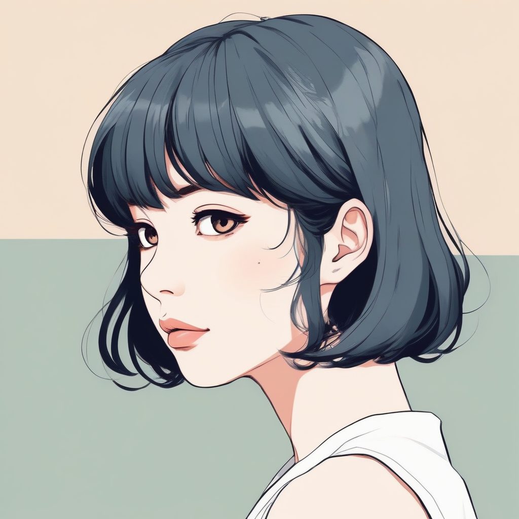 新海诚氛围感！日系刘海极简动漫少女头像，超唯美光影