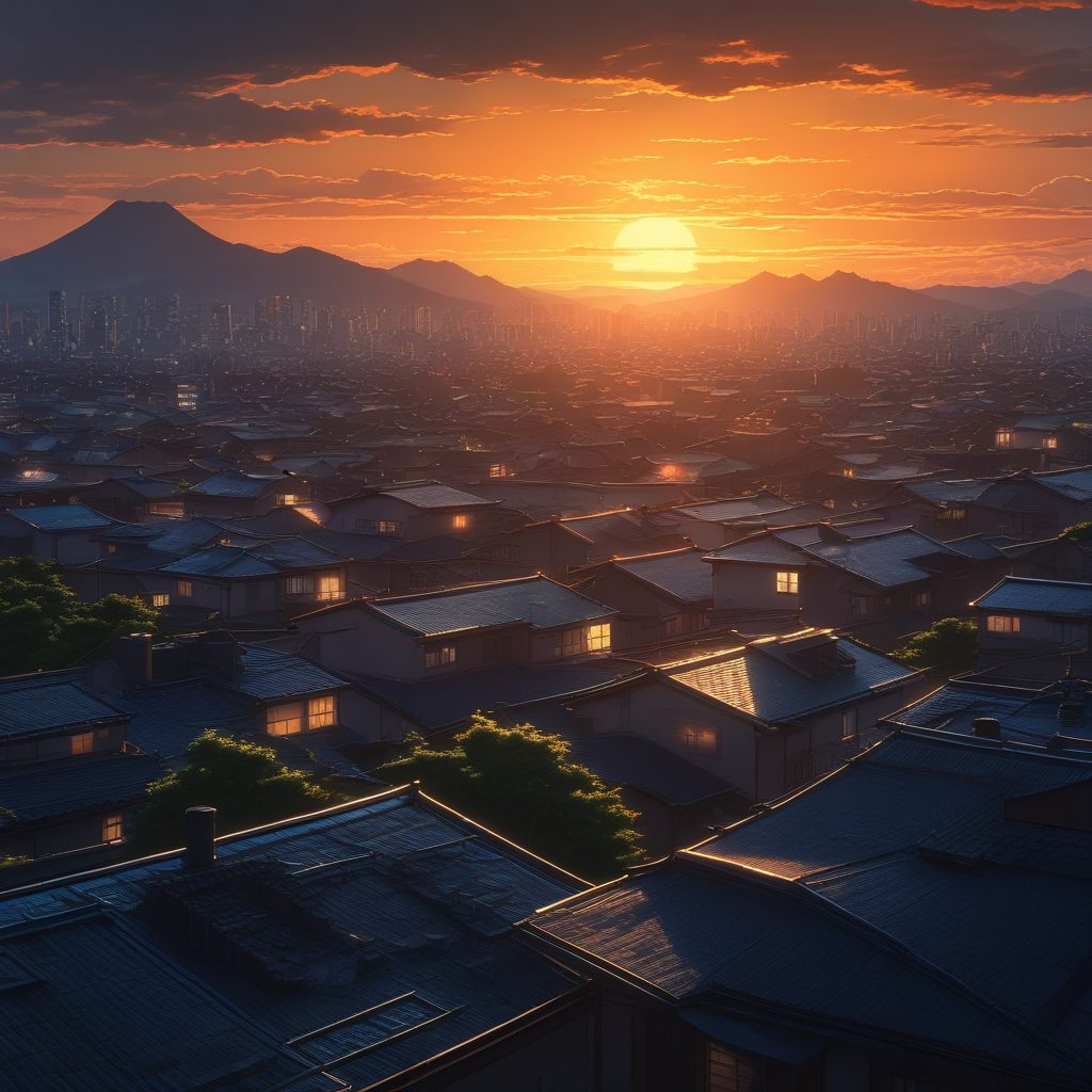 新海诚风格AI绘画:五步生成绝美日落城市光线图,附Midjourney提示词