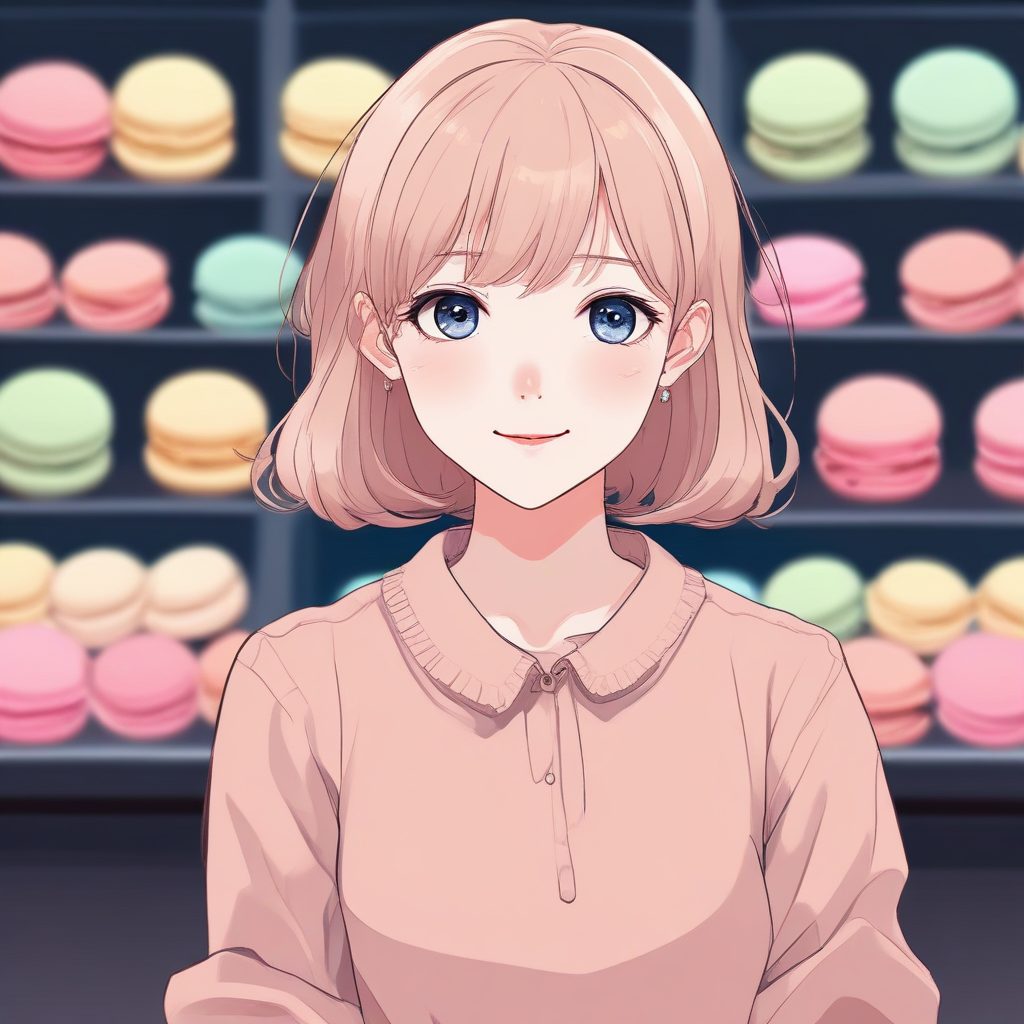 新海诚光影感：极简动漫女孩肖像，纯色背景下的唯美瞬间